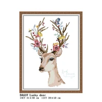 joy sunday cross stitch kits fabric canvas embroidery kit stamped deer printed counted needlework set crafts thread home deco