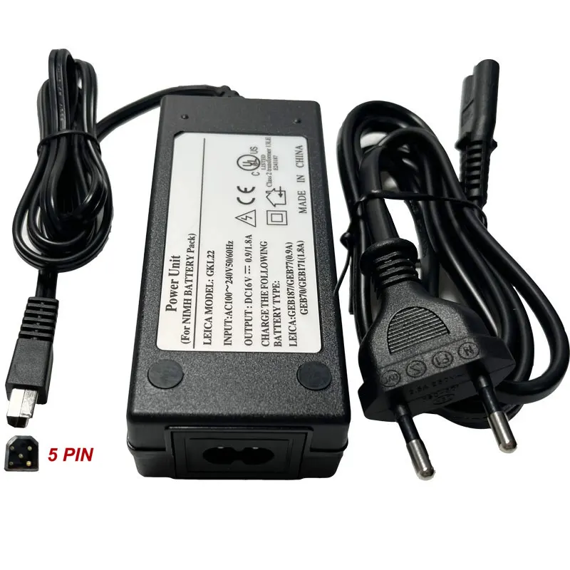 5-контактное зарядное устройство GKL22 для Leica GEB70 GEB77 GEB187 GEB171 зарядка аккумулятора