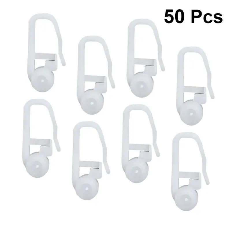 

50Pcs Bed Curtain Hook Accessories Curtain Hanging Ring Curtain Roll Universal Roller Blind Curtain Hooks with Ball Track