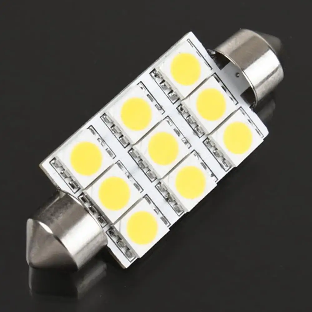 

Светодиодная лампа Dome 9 SMD 3528, лампа для внутреннего освещения, теплый белый свет, 1 Вт, 12 В постоянного тока