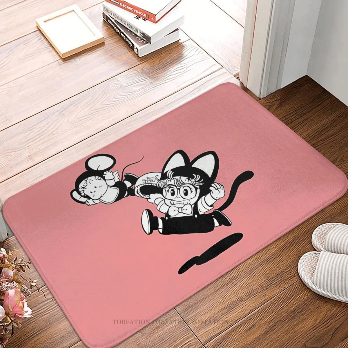 

Anime Dr Slump Bathroom Mat Arale Gachan Cats Doormat Flannel Carpet Entrance Door Rug Home Decor