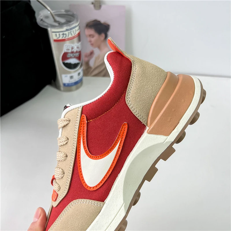 Women Sneakers Platform Shoes PU Leather Patchwork Casual Sport Shoes Ladies Outdoor Running Walking Shoes Zapatillas Mujer