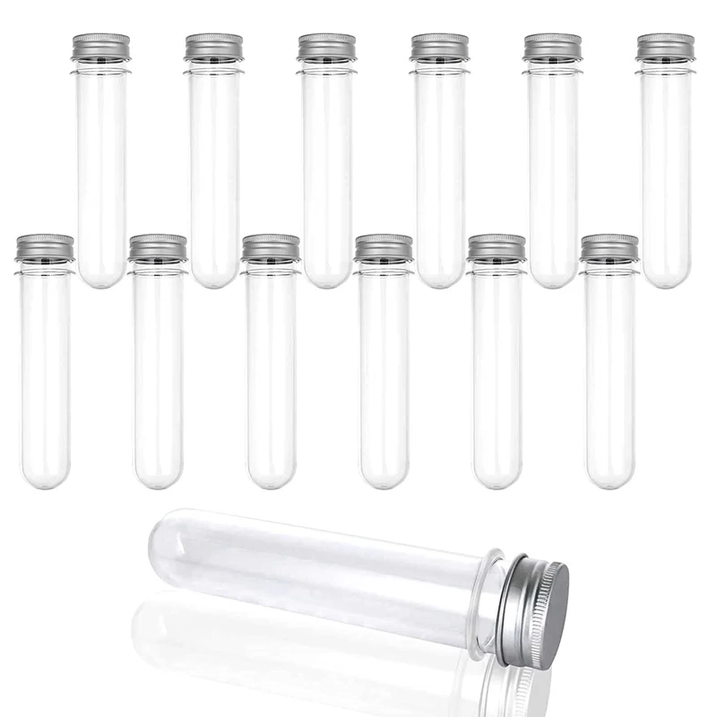 

20Pcs Clear Plastic Test Tubes 110Ml Reusable Transparent Container Tubes For Candy Storage, Liquids, Bath Salts