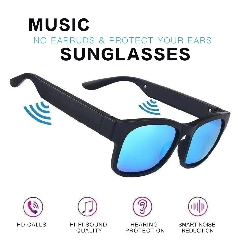 

A12 Bluetooth 5,0 солнцезащитные наушники 3-в-1 умные очки с микрофоном спортивные водонепроницаемые беспроводные стерео динамики фабрика