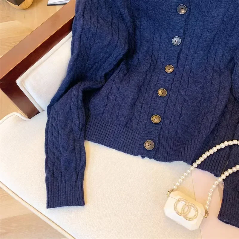 Американский винтажный вязаный кардиган в консервативном стиле для женщин Новое