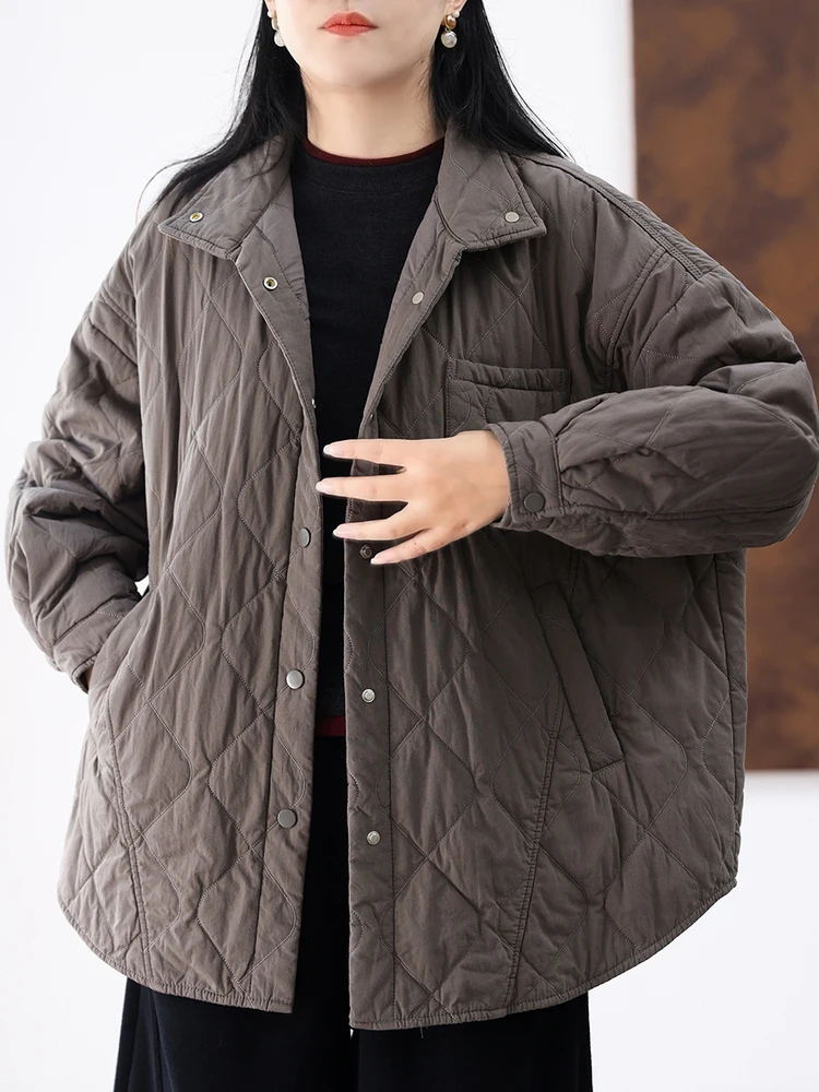 Зеленая хлопковая рубашка с ромбами Верхняя одежда хлопковой подкладкой ~ Супер