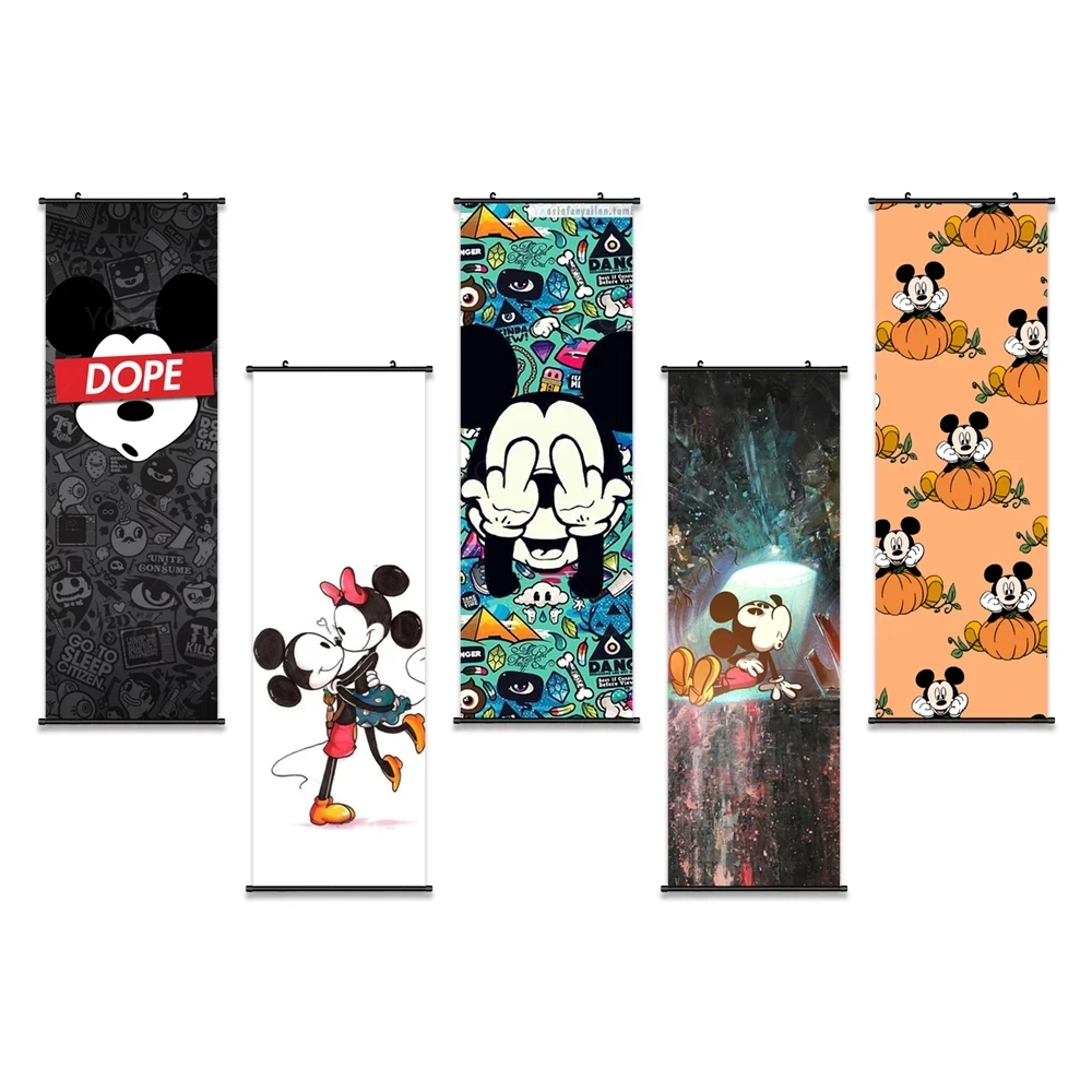 Постер Disney холст рисунок Микки Мауса мультяшная живопись настенное искусство