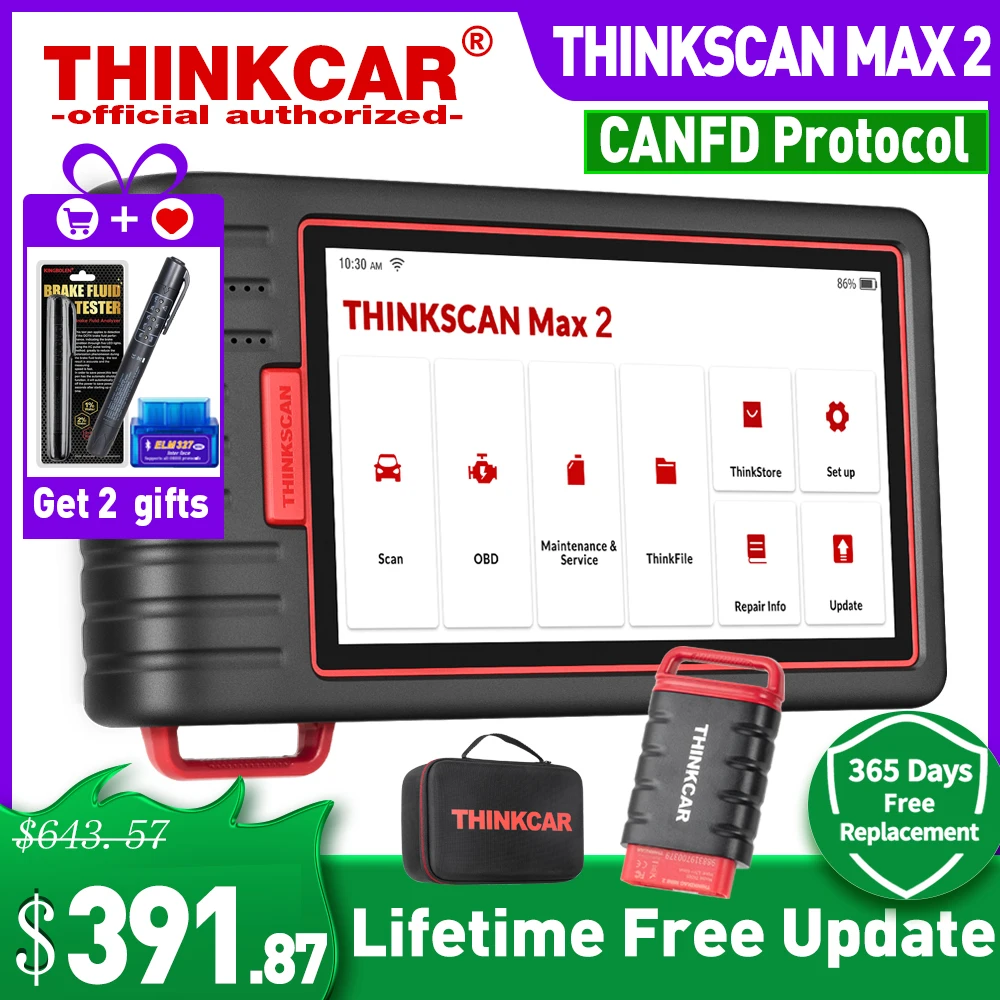 THINKCAR ThinkScan Max полный набор инструментов для диагностики автомобиля макс. 2 OBD2