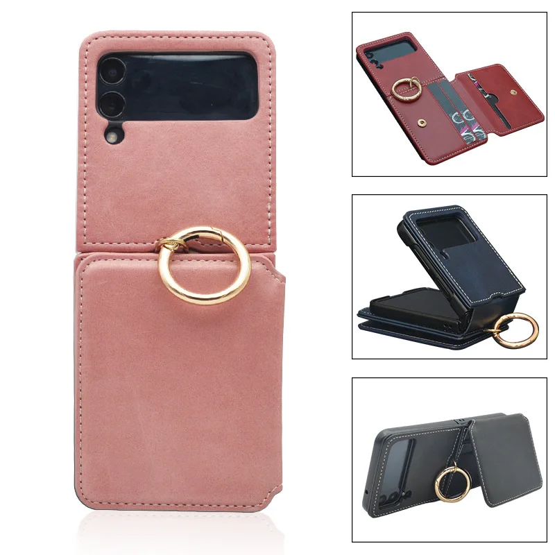 

Кожаный чехол с кольцом для Samsung Z Flip4 Z Flip3