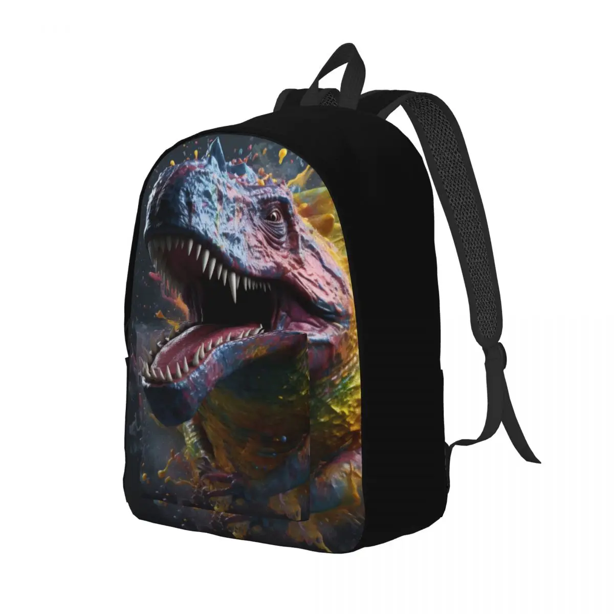 

Dinosaur Canvas Backpacks Explosion Liquid Splash Breathable Charm Backpack Business Bags