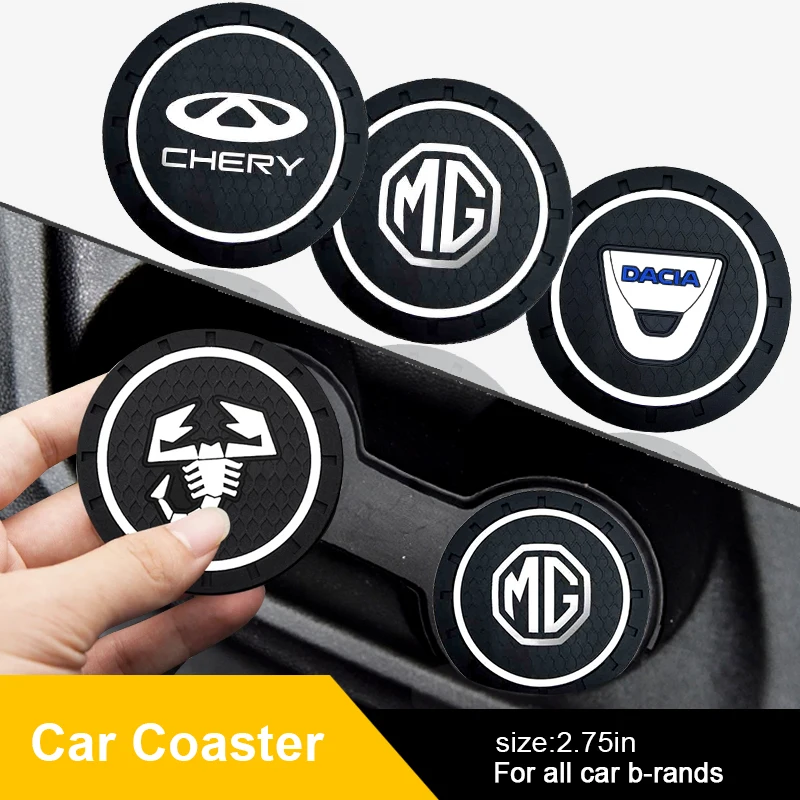 

1pcs Silicone Car Coaster Water Cup Mats Holder Auto Interior for Toyota TRD Prado Rav4 Yaris Hilux Prius Avensis Accessories