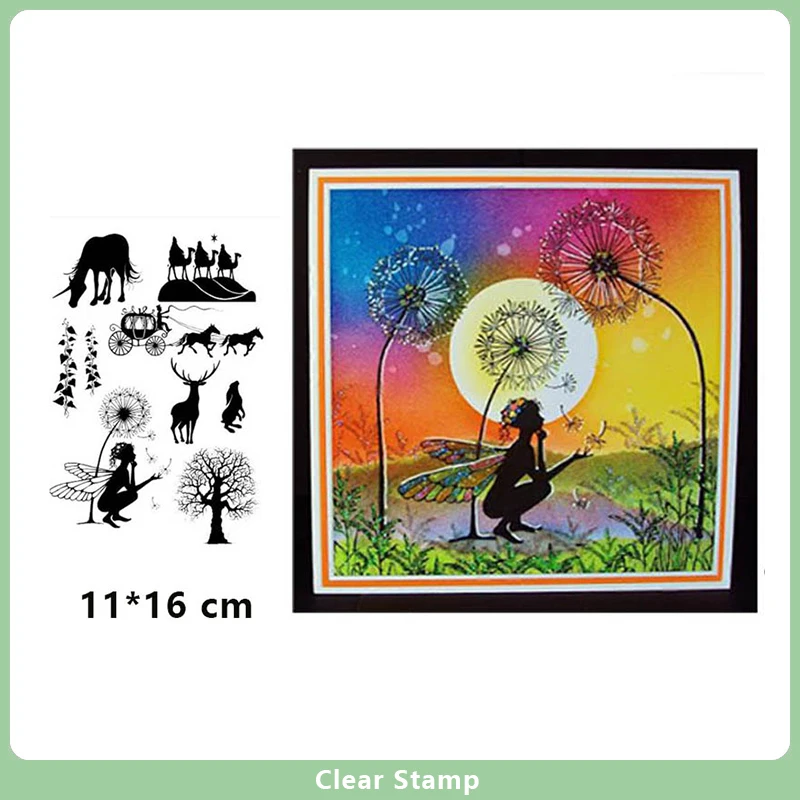 

2023 Animals Fairies Clear Stamps for DIY Scrapbooking Card Transparent Silicone Stamp Making Photo Album Crafts Decor