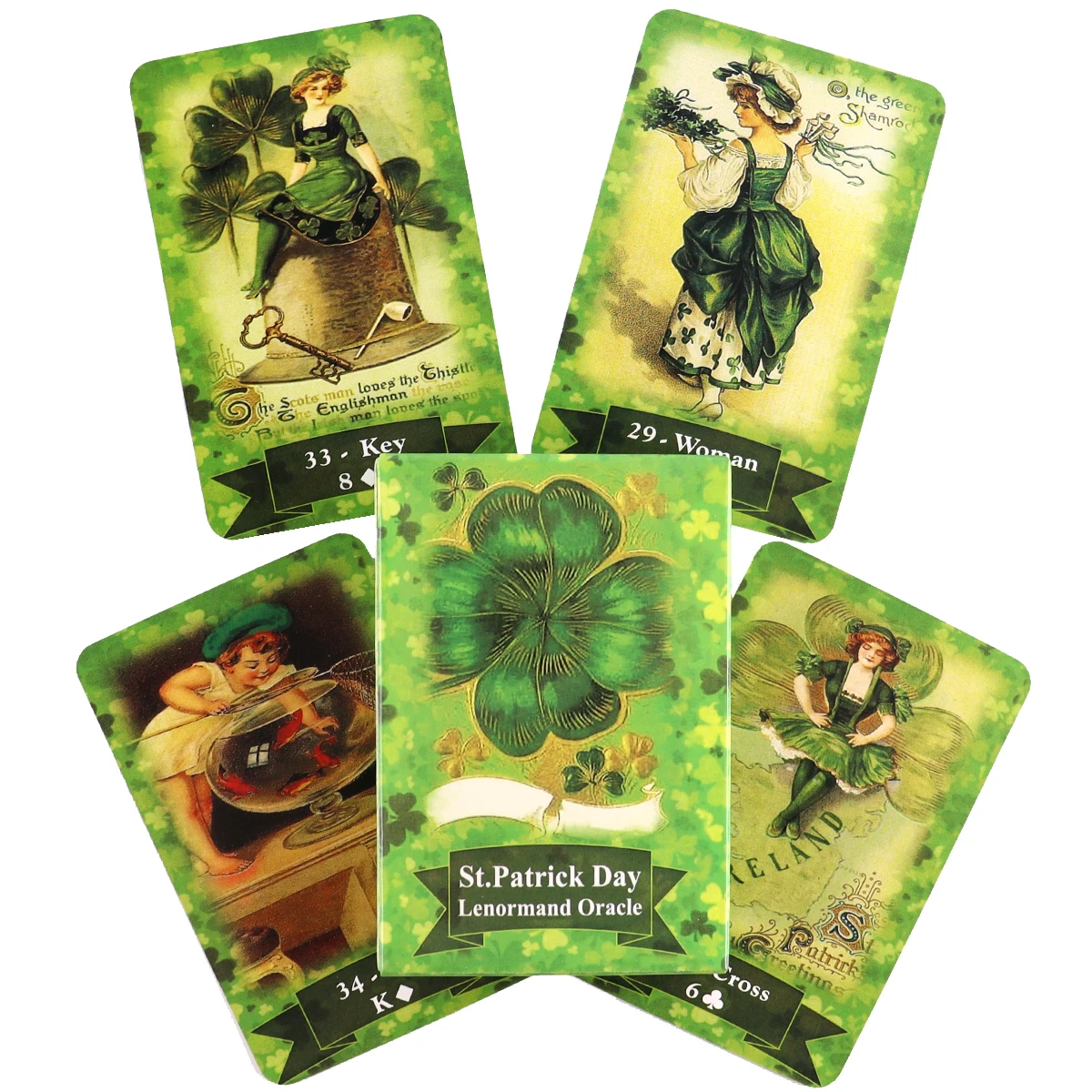 

St. Patrick's Day Lenormand Oracle Cards Leisure Party Table Game High Quality Fortune-telling Prophecy Tarot Deck With E Guide
