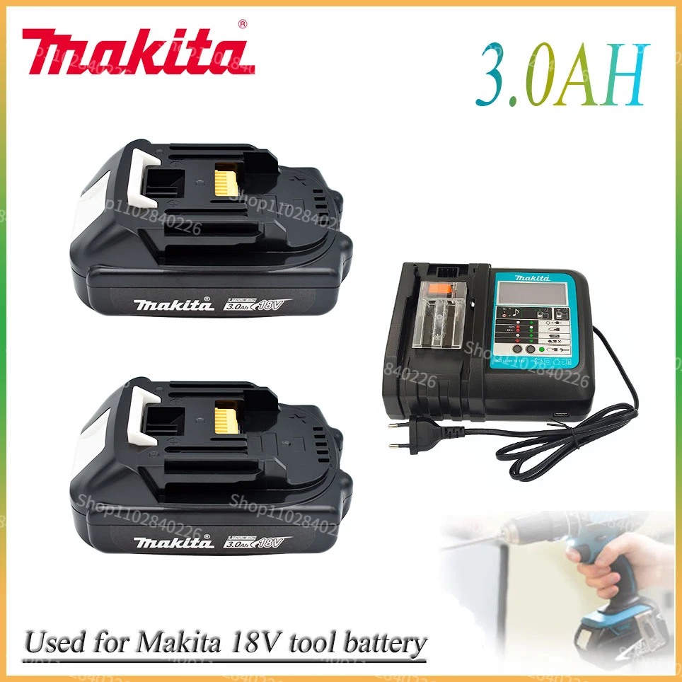 

Аккумуляторная батарея Makita 18 в 18650 Ач, литий-ионная батарея, подходит для электроинструмента Makita BL1860 BL1830 BL1850 + зарядное устройство