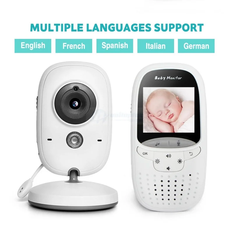 VB602 Little Kids Caregiver Two-way Talk Back Wireless Surveillance Cameras Portable Baby Monitor Auto Night Vision USB Charging