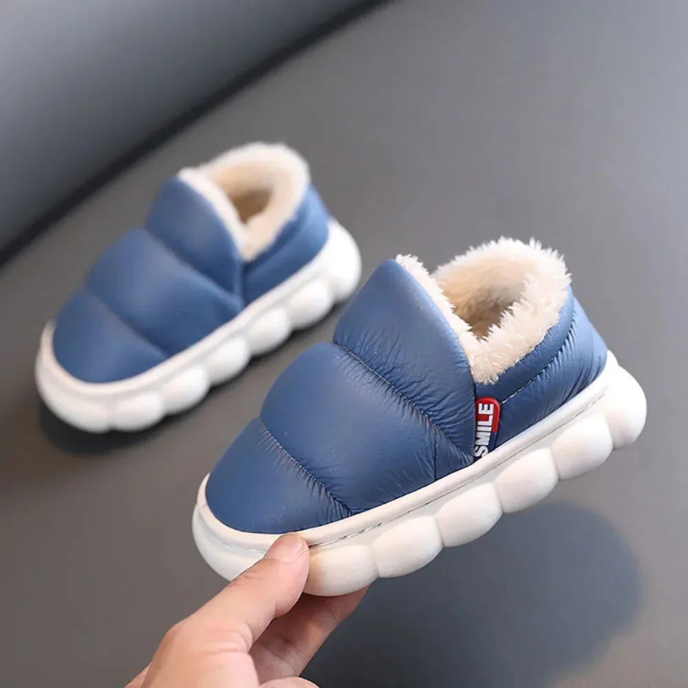 

Winter Cotton Shoes for Children New 2024 Thick Warm Plush Footwear Kids Anti-slip Boys Girls Boots Baby Casual Shoes Toddler