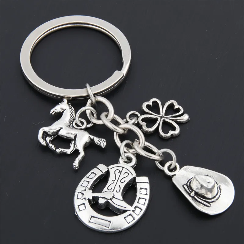Unique Keychain Cowboy Hat Boots Keyring Cowgirl Horse Penda