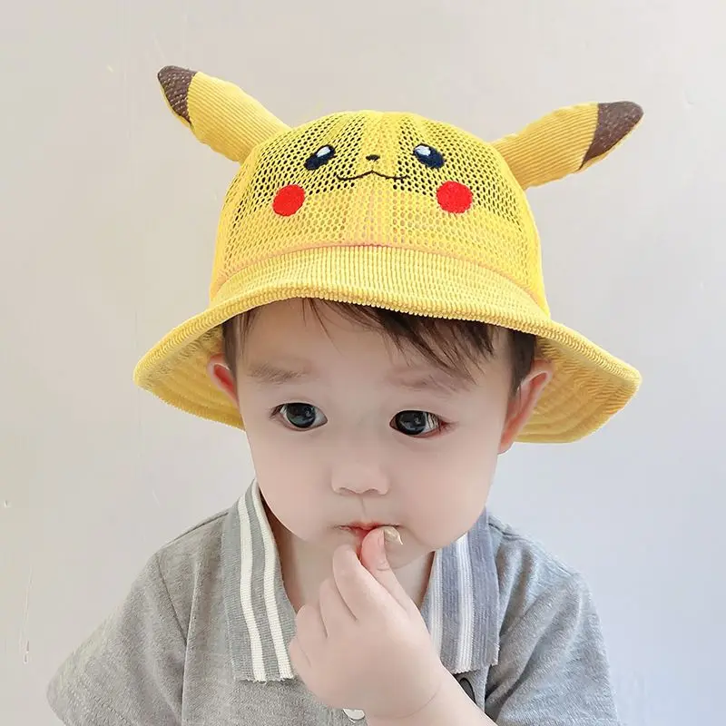 

Pikachu Children's Hat Men's Summer Sun-Proof Boys and Girls Cute Bucket Hat Handsome Baby Sun Protection Hat Cartoon