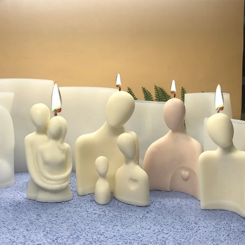 

Creative Abstract Portrait Scented Candle Silicone Molds DIY Handmade Soap Molds Bathroom Plaster Decorations Wax Mould