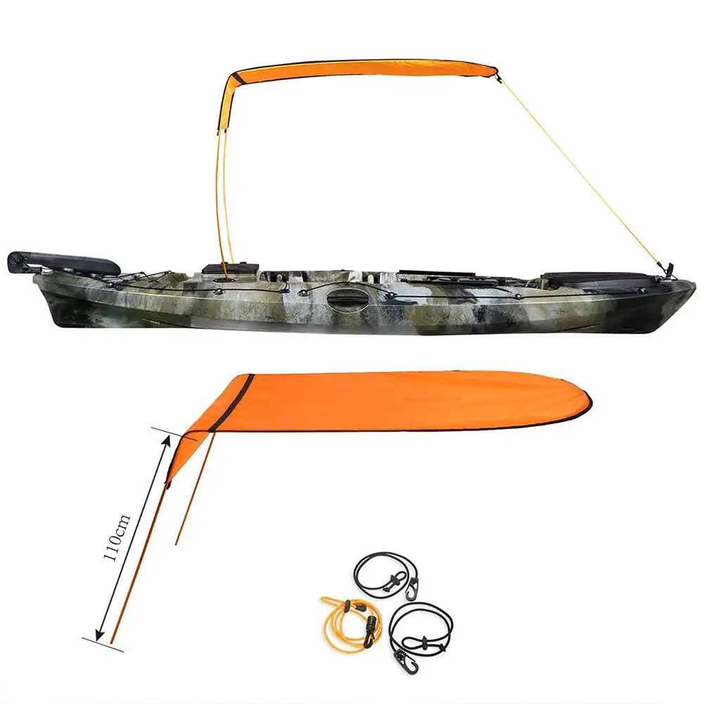 Sun Shade Canopy Waterproof Universal Kayak Sun Shade Awning With Storage Bag For Kayaks Boat Canoes Tricycles