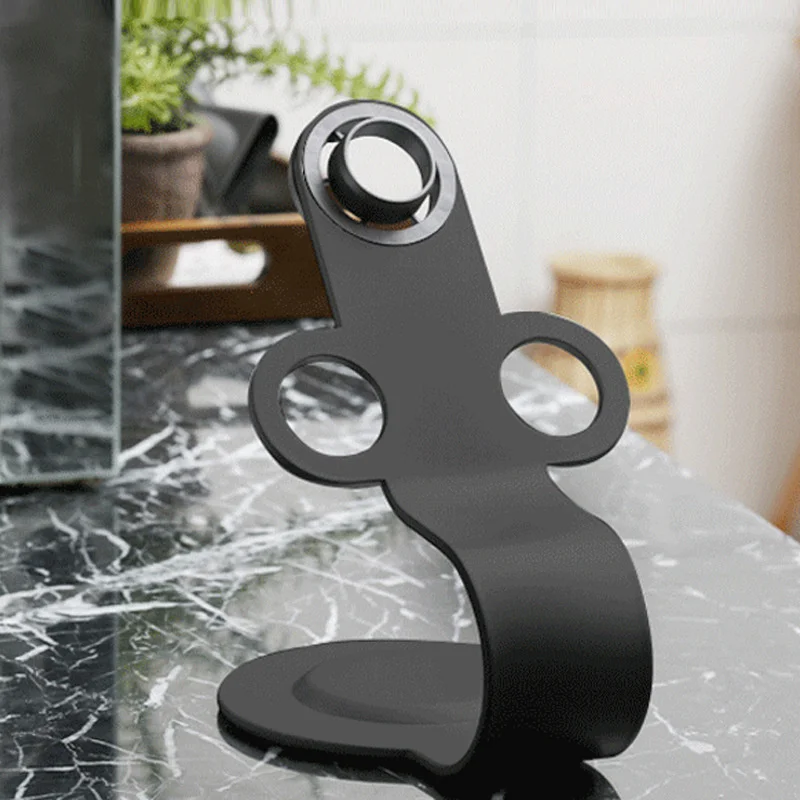 

Vertical Hole-free Bathroom Organizer Convenient And Practical Hair Dryer Stand Corrosion Resistance Display Stand Simple Modern