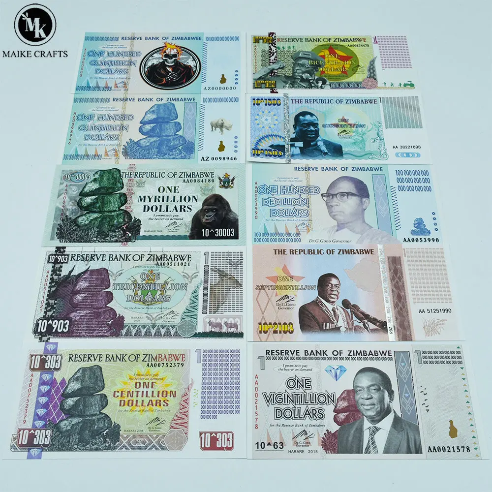

Памятные деловые подарки в Зимбабве с логотипом против подделки и сертификатом серийных банкнот, коллекция поддельных денег