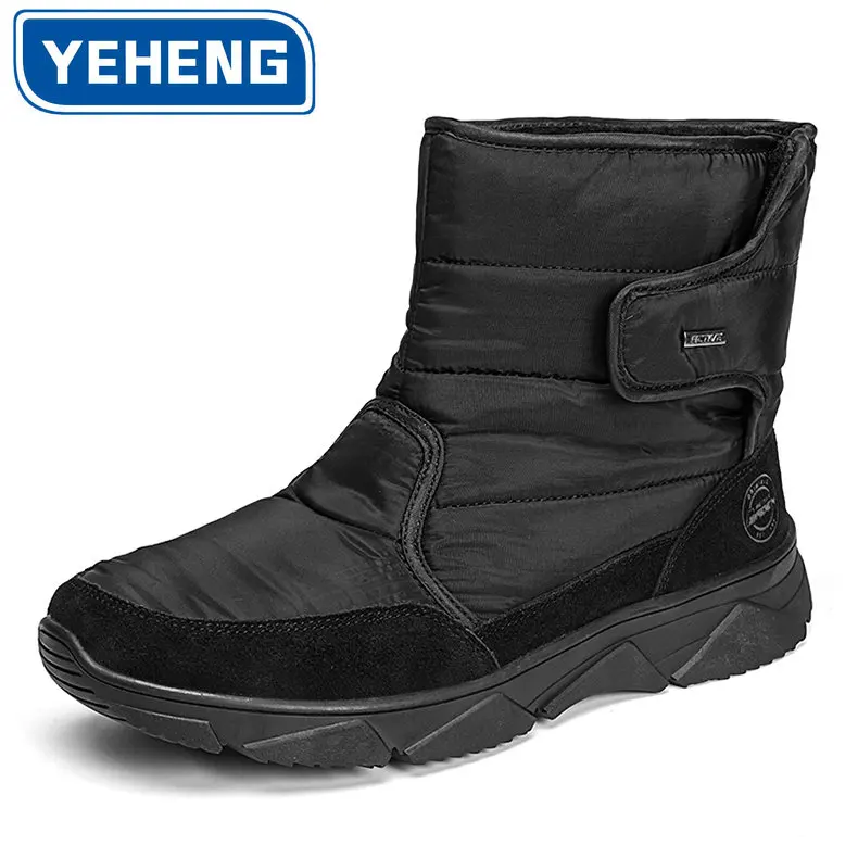 

YEHENG Men Winter Boots Large Size Waterproof Snow Platform Boots Thickened Cotton Ankle Boots for Non-slip Warm Fur Men Boot