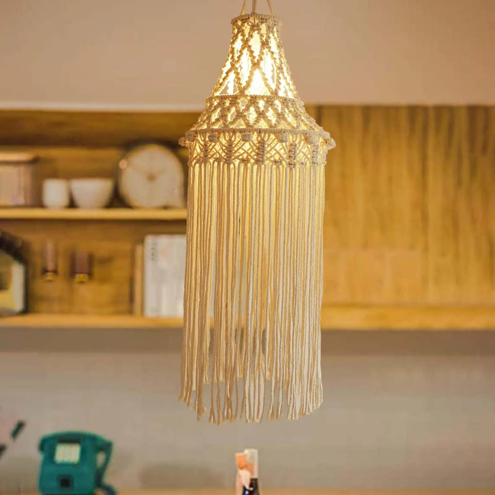 

Плетеная лампа макраме ручной работы, тканые люстры, подвесной абажур, съемный чехол для спальни, свадебное украшение