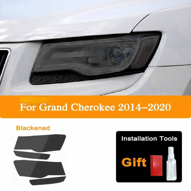 

Защитная затеняющая пленка для фар автомобиля для Jeep Grand Cherokee WK2 2014-2020 2019 дымчато-черная Прозрачная защитная наклейка из ТПУ