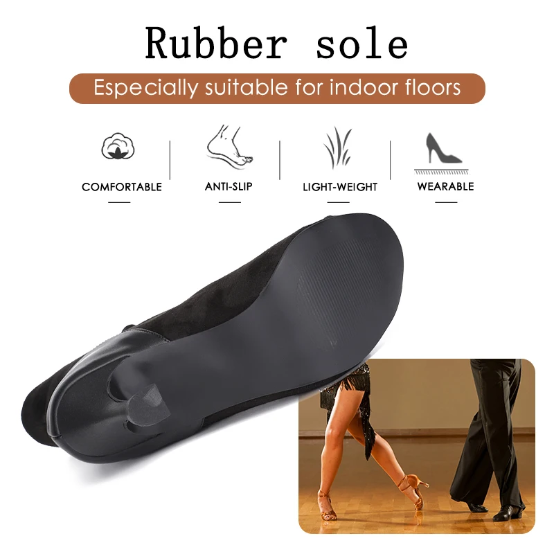Hipposeus Dance-Shoes Women Girls Latin Ladies Modern Ballroom Dance Shoes Tango High Quality Suede Dancing Shoes Professional
