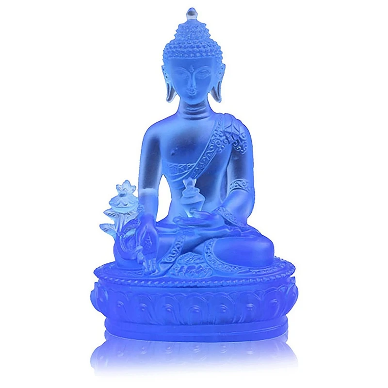 

3X статуя Будды из тибетской медицины, статуя Будды, медитация, Декор, религиозный декор, Коллекционный-синий