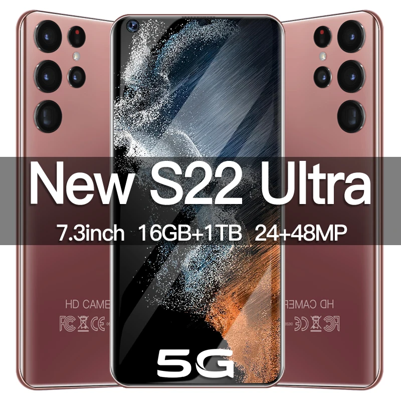 

Новинка 2022, оригинальный смартфон S22 Ultra на Android, телефон с экраном дюйма HD, 16 ГБ + ТБ, телефон с 10-ядерным процессором и HD камерой 24 + 48 Мп