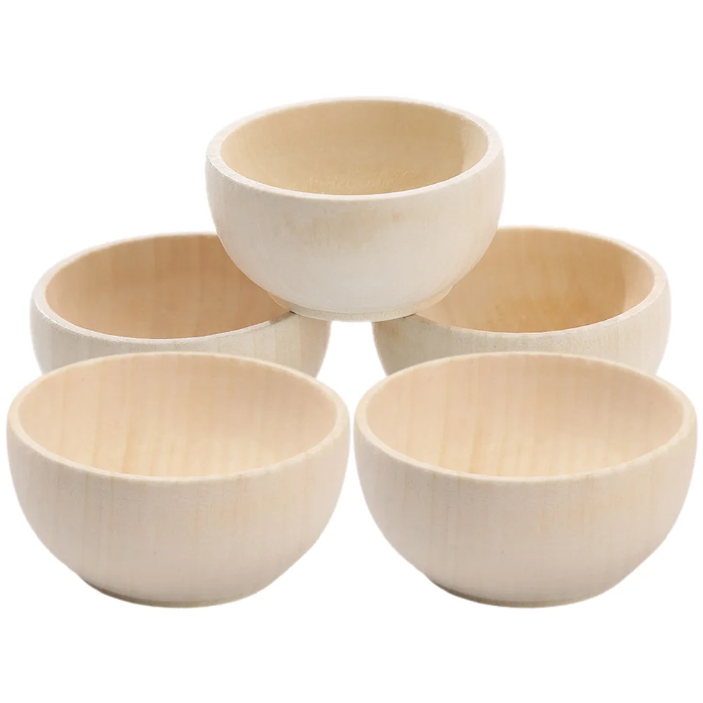 

Wooden Bowl Unpainted Crafts Bowls Unfinished DIY Kids Drawing Light House Decorations Home