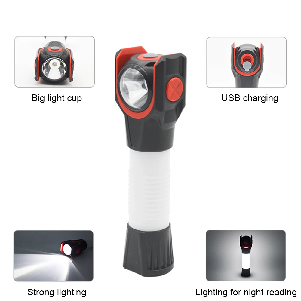 

Многофункциональный светодиодный фонарик 360 лм, фонарик для кемпинга с зарядкой от USB, уличное освещение для ночной работы, ремонта автомоби...