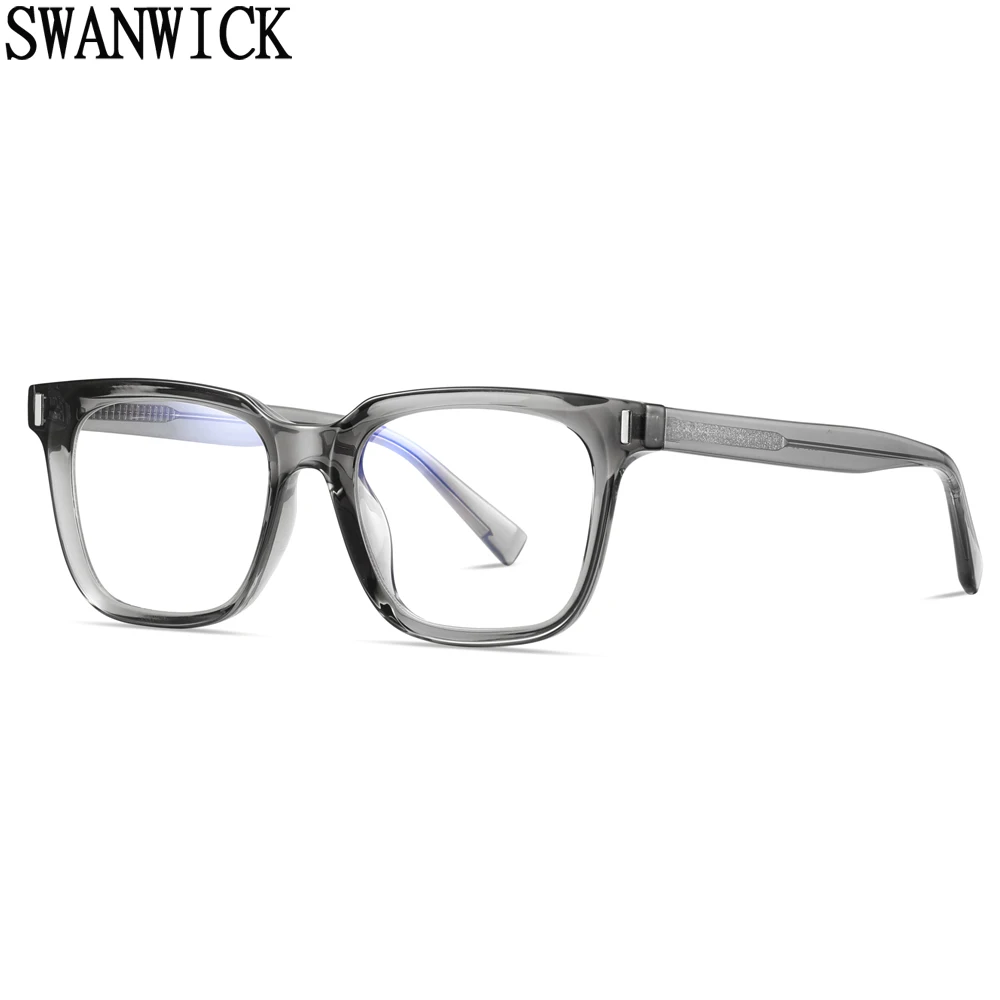 

Swanwick fashion acetate women glasses frame optical clear lens anti blue light tr90 glasses square korean style black leopard