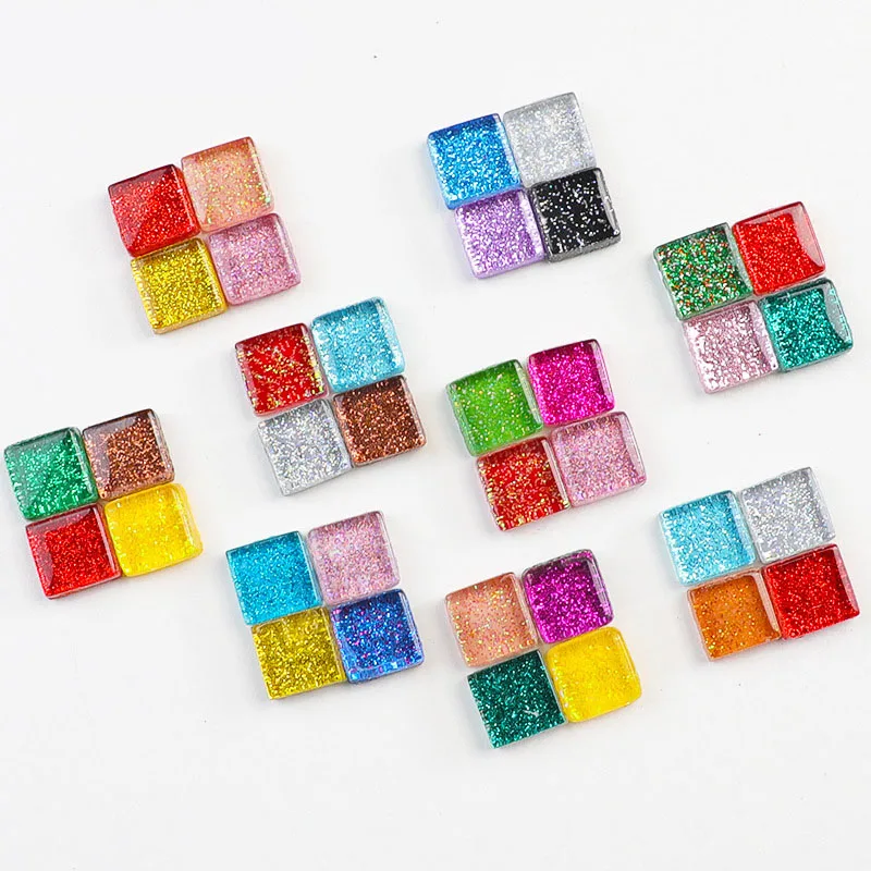 100 грамм/набор ДИИ Цветной блестящий стеклянный мозаичный камень Плитка галька ремесленный материал головоломка для 10*10мм on.