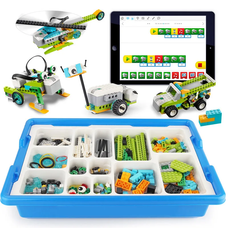 

WeDo Robotics Construction Bulk Bricks Parts Building Blocks Compatible with High-Tech EV3 45300 Wedo 2.0 Educational DIY Toys