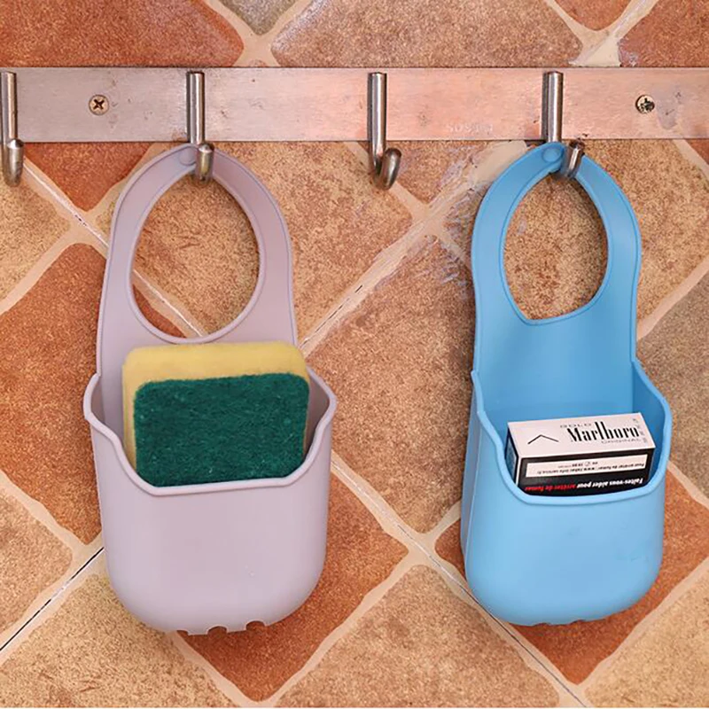 

Sink Drain Storage Basket Sponge Holder Hanging Kitchen Organizer Rack Shelf for Soap Dish Home Gadgets Bathroom Accessories