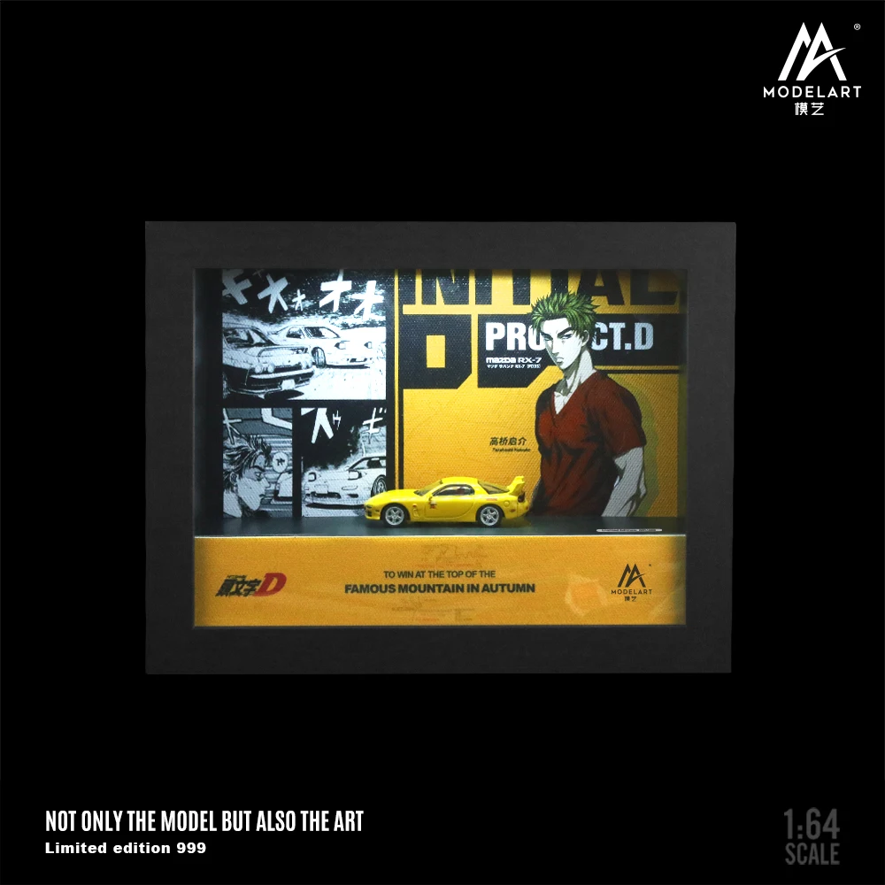 ModelArt 1/64 RX-7 Желтый/Черный свет версия стереорамный дисплей из сплава комплект для