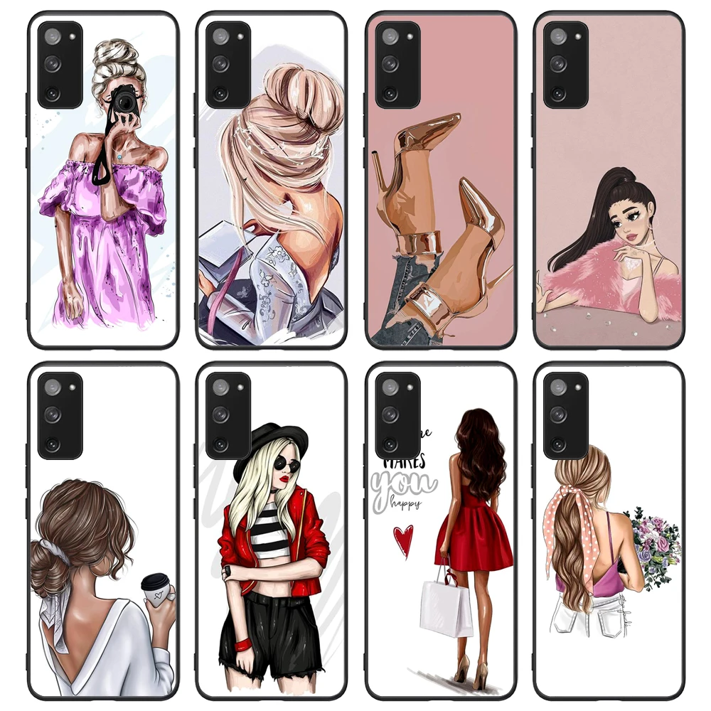

Comics Fashion Beautiful Girl Phone Case For Samsung Galaxy S8 S9 S9Plus S10e S10 5G S20Plus S21Plus S21Ultra Note10