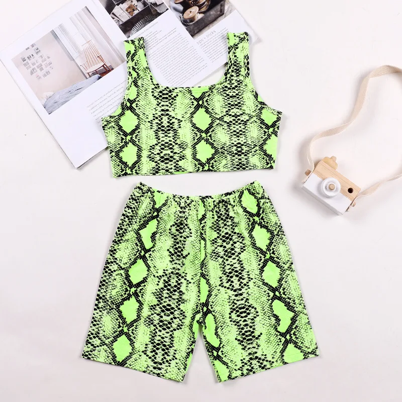 

Children's Clothing Fashion Girls Snakeskin Pattern Two-piece Set 2022 Spring and Summer Girls Mother and Daughter Clothing