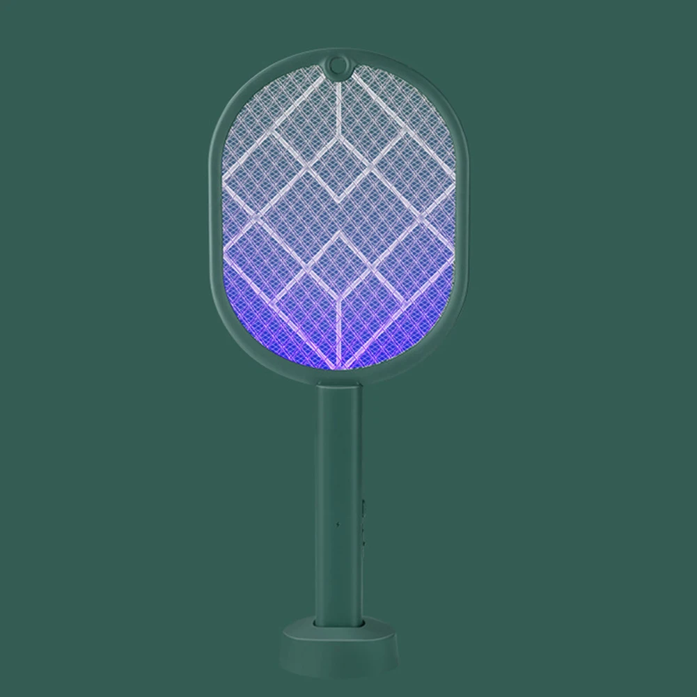 

3000V Electric USB Rechargeable Handheld Mosquito Swatter 2 In1 Detachable Base Intelligent 3 Layer Mesh Summer Trap Lamp