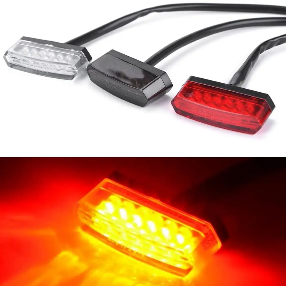 

12V Motorcycle Rear Brake LED Tail Stop Light Lamp For Dirt Taillight Rear License Plate Light Accessories Decorative Lamp Emark