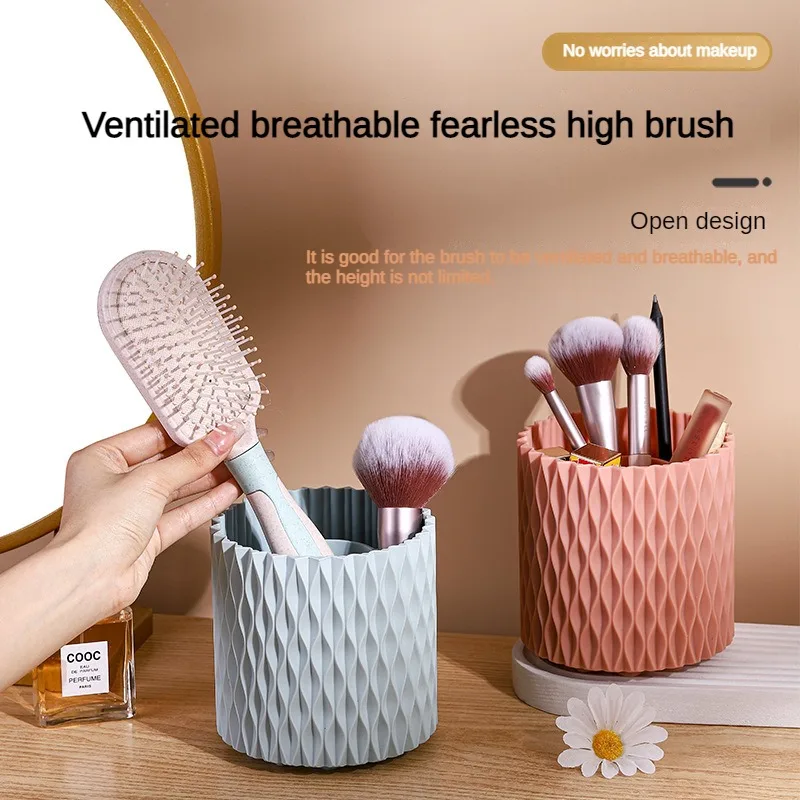 

360 Degree Rotating Large Capacity Makeup Brush Barrel Ladies All Beauty Tools Organizer Room Storage And Finishing