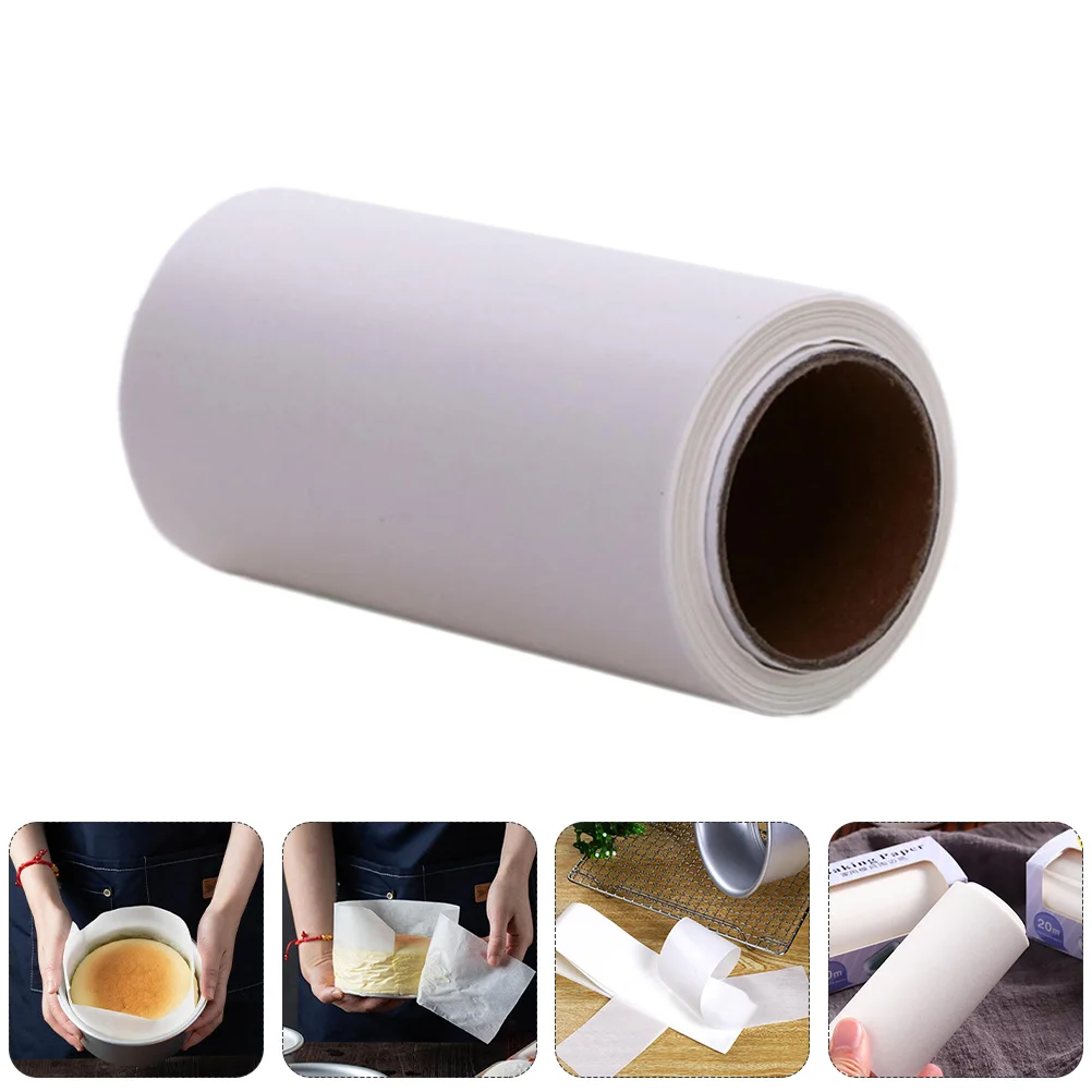 

2 Rolls Non-stick Cake Pan Liners Oil-proof Cake Pan Side Liners (White)