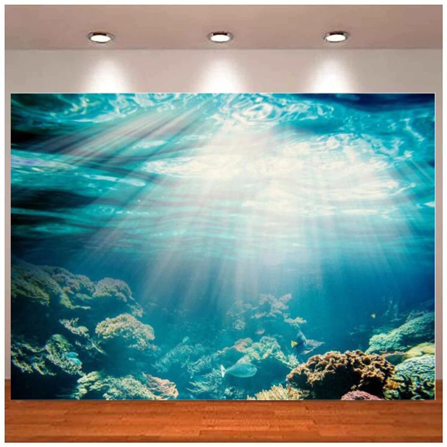 

Photography Backdrop Aquarium Underwater Sunlight Fishes Corals Background For Birthday Party Baby Kids Children Photo Shoot