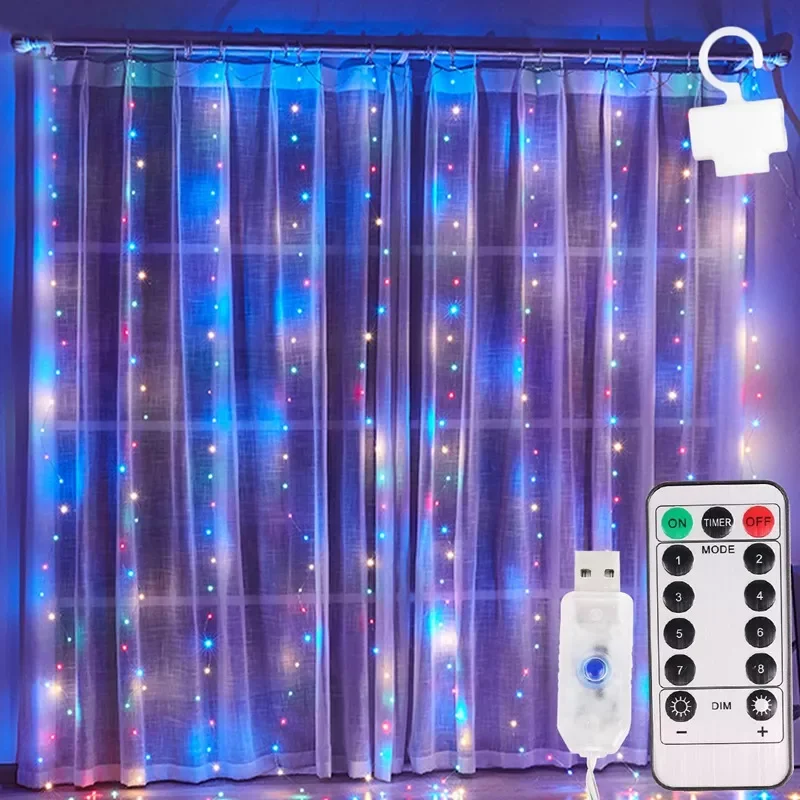 String Lights Fairy Garland Lights Remote Control Lighting Curtain Lamp Wedding Party LED Strip Home Marriage Bedroom Decor