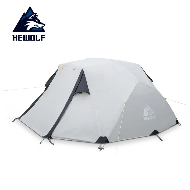 

Hewolf Rain-proof 2 Person Double Decked Outdoor Ultralight 4 Season Camping Tent Aluminum Alloy Tent Pole Hiking Tent Portable