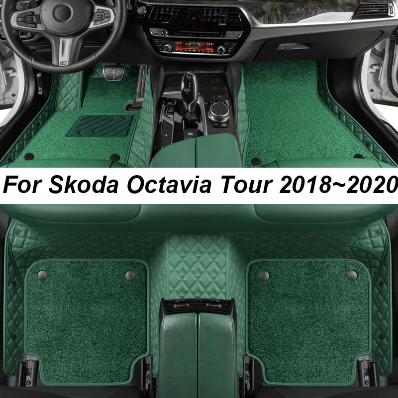 

Custom Luxury Floor Mats For Skoda Octavia Tour 2018~2020 NO Wrinkles Car Mats Accessories Interior Replacement Parts Full Set