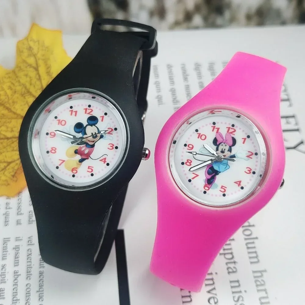 Силиконовые детские часы Disney с Микки и Минни для мальчиков девочек